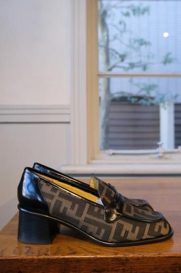 FENDI│フェンディ│ズッカ柄ヒールパンプス│ブラック│サイズ36