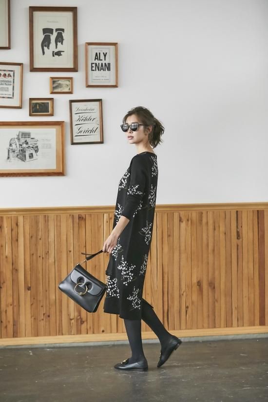 すずらんニットワンピース(ブラック) - seventen