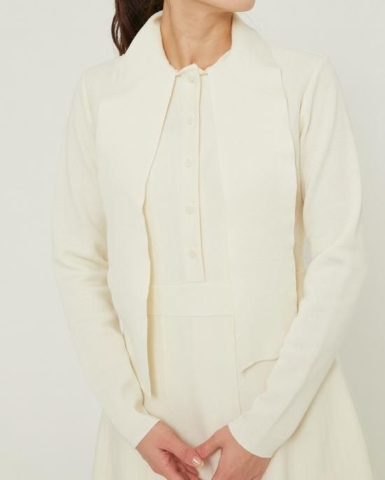 ボウタイニットドレス(ネイビー) - seventen