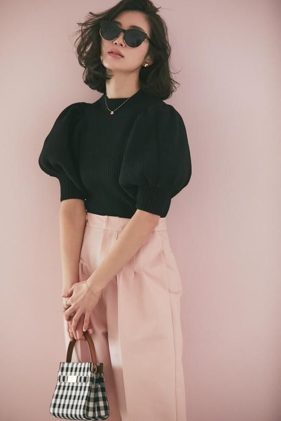 ハイウエストピンタックパンツ(ピンク) - seventen