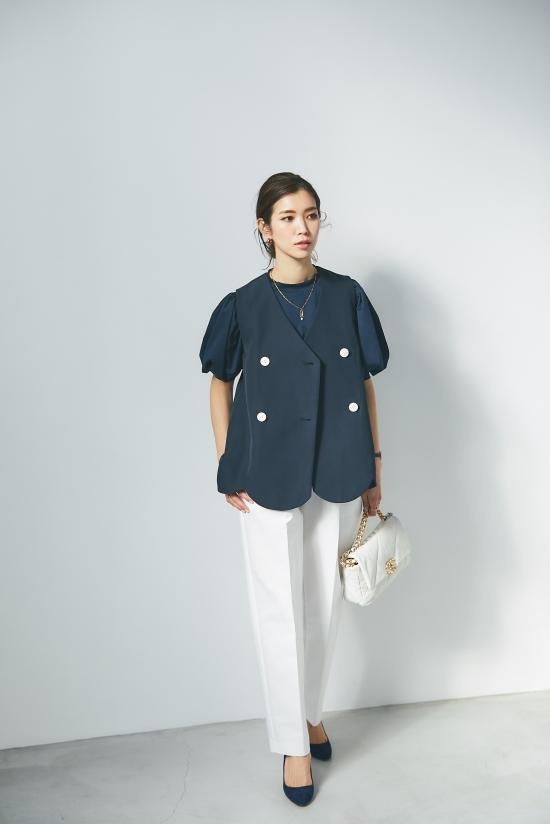 スカラップジレ(ネイビー) - seventen