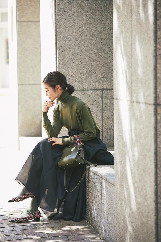 オーガンジースカート(ブラック) - seventen