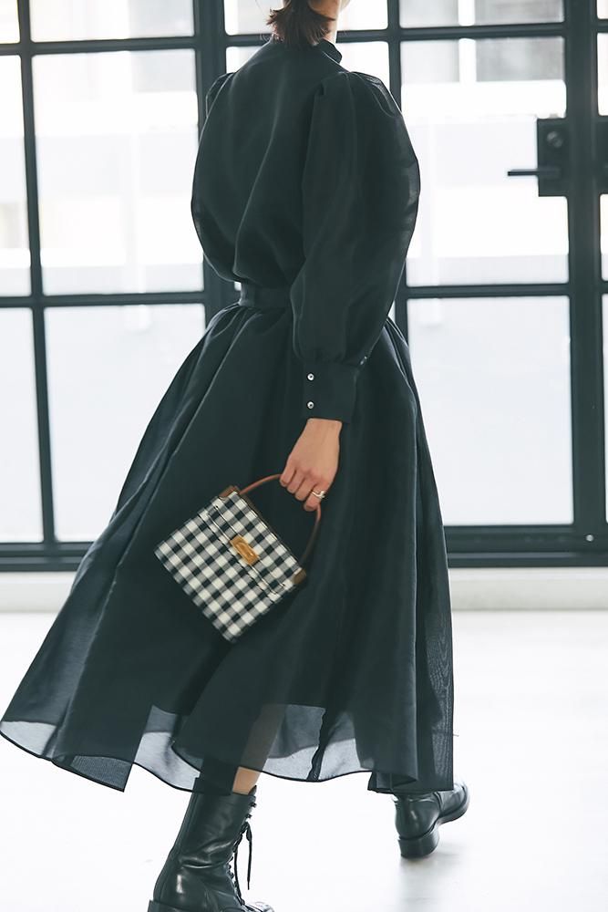 オーガンジースカート(ブラック) - seventen