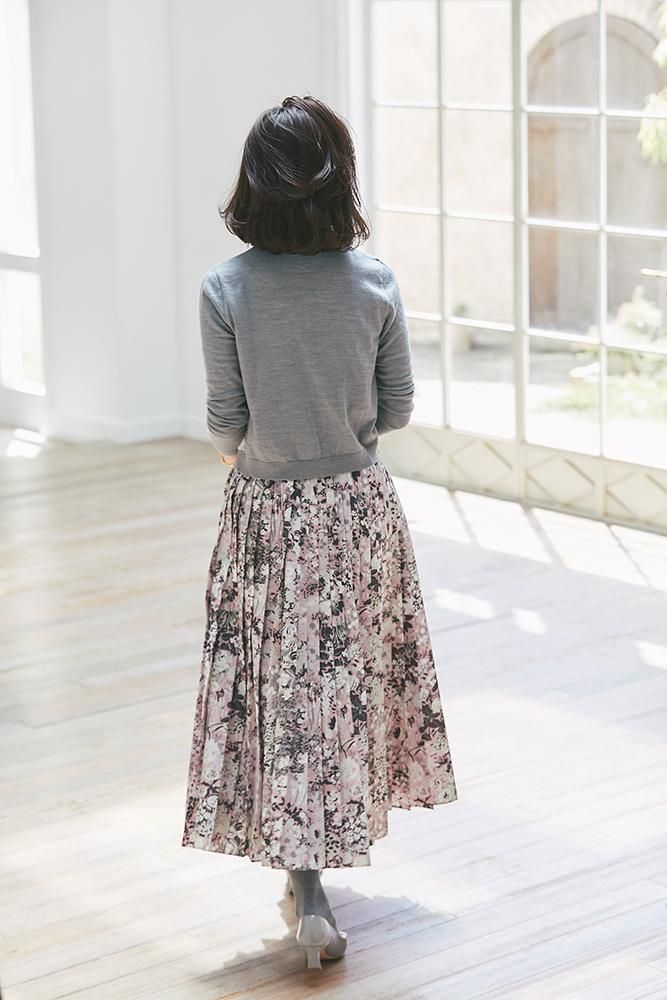 プリントプリーツスカート(ピンク) - seventen