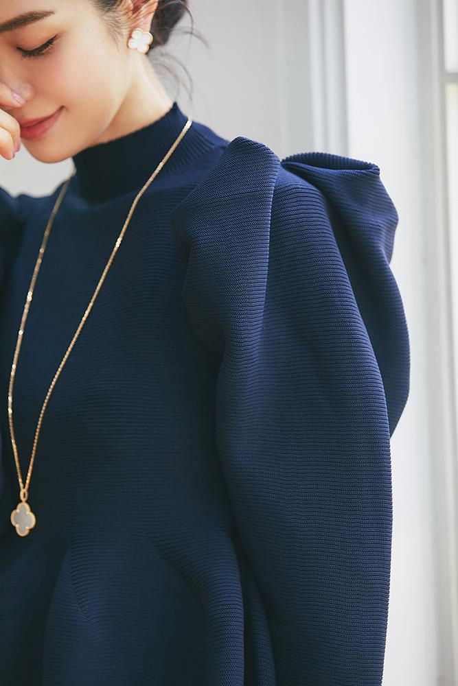 ペプラムパフニット(ネイビー) - seventen