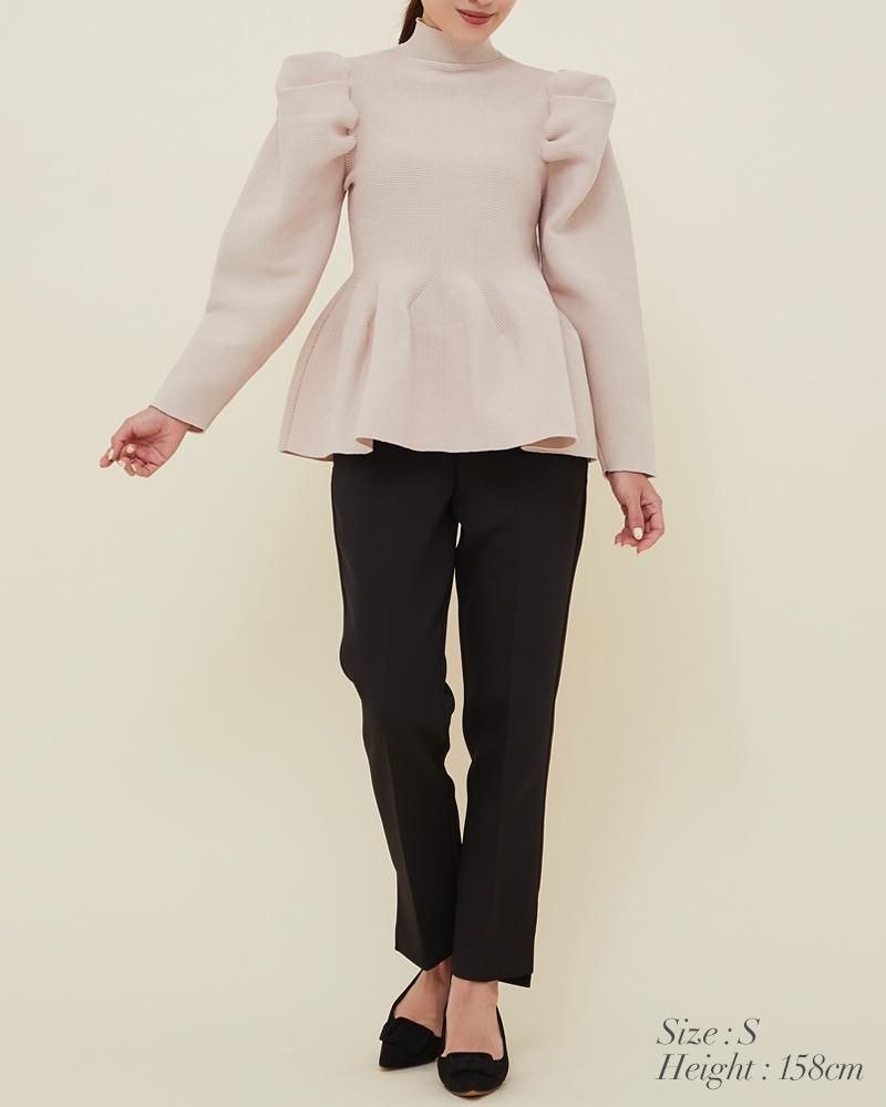 ペプラムパフニット(ネイビー) - seventen