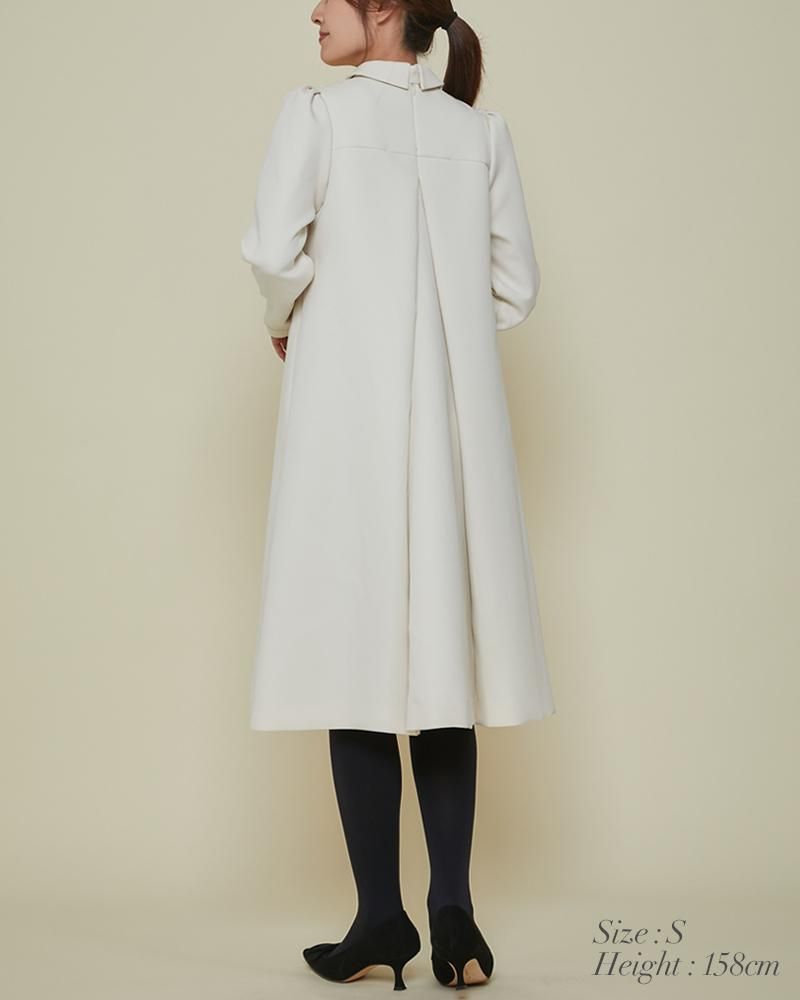 再入荷】フロントタックボウタイワンピース(オフホワイト) - seventen