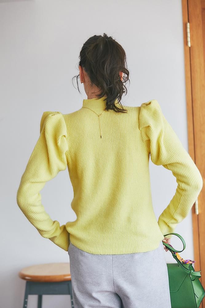 パワーショルダーニット(イエロー) - seventen