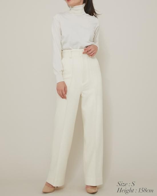 ハイウエストウールパンツ(オフホワイト) - seventen