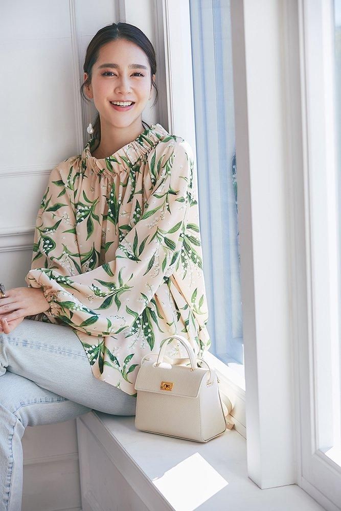 すずらんプリントギャザーブラウス(ピンク) - seventen