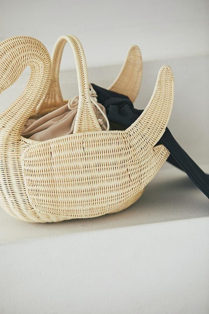 スワンラタンバッグ(ナチュラルオフ) - seventen