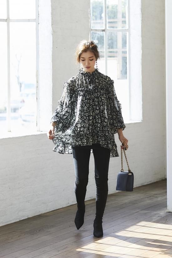 再入荷】フラワーシフォンチュニック - seventen