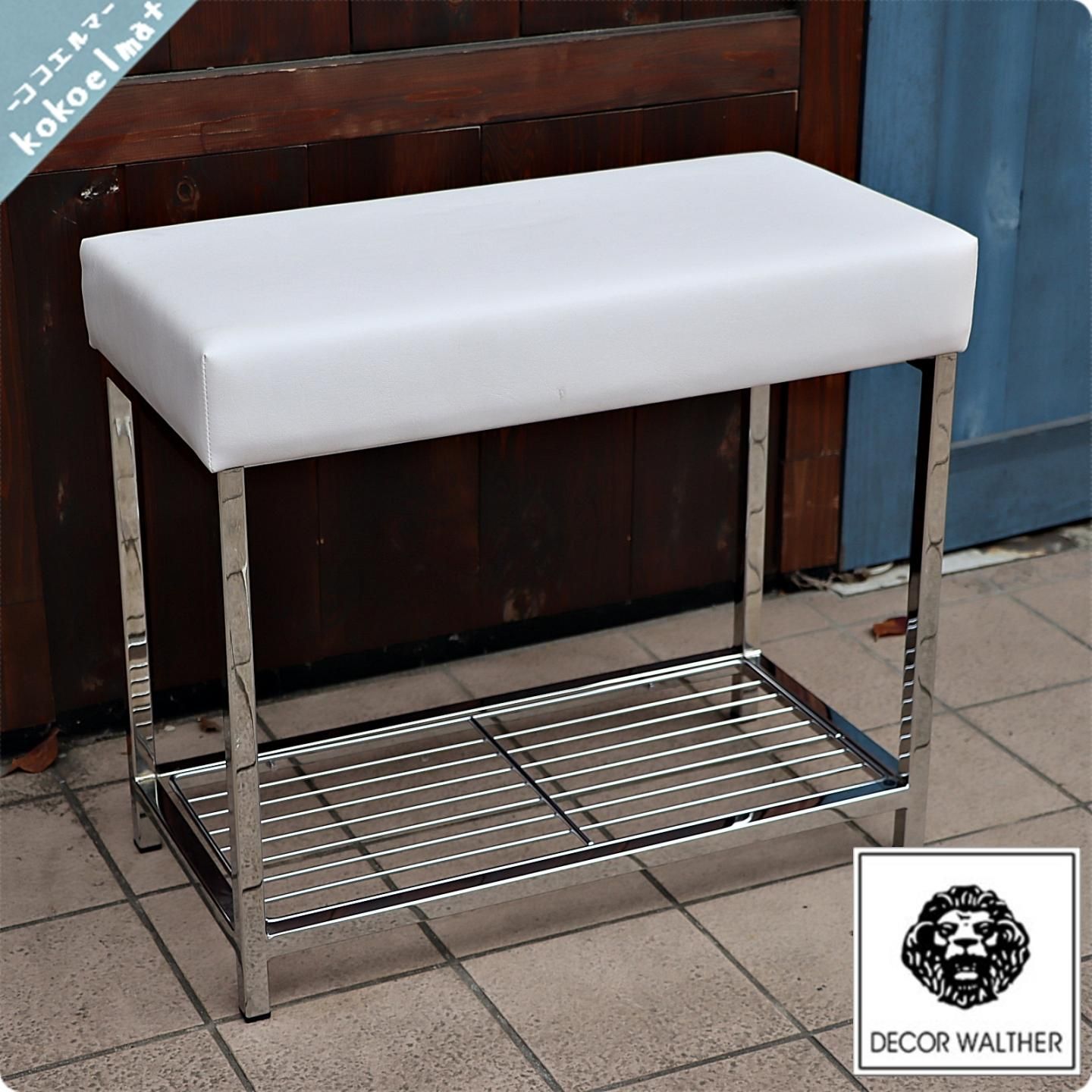 ドイツのブランドDECOR WALTHER(デコワルター)のレザーベンチ ホワイト