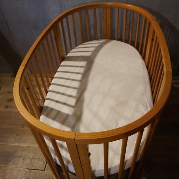 値下げ/北欧ノルウェーSTOKKE(ストッケ)よりビーチ材ベビーベッド