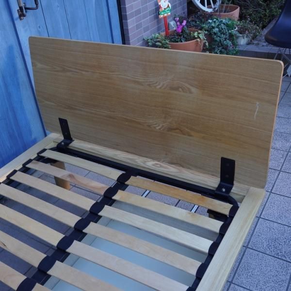 値下げ/無印良品(MUJI)のタモ材ベッドフレーム（セミダブル）ヘッド
