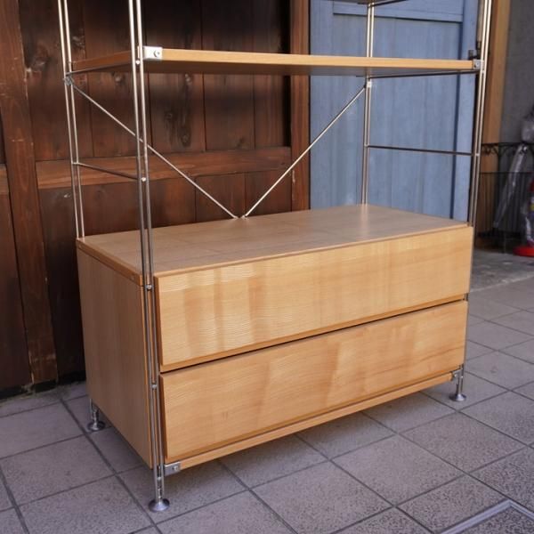 無印良品(MUJI)の人気のタモ材×ステンレスユニットシェルフ(ボックス