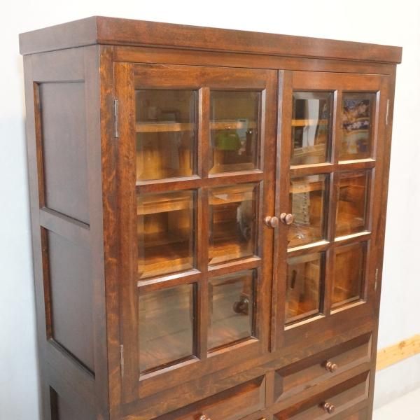 値下げ/松本民芸家具のG-1型 面取り食器棚のご紹介です。ミズメザクラ