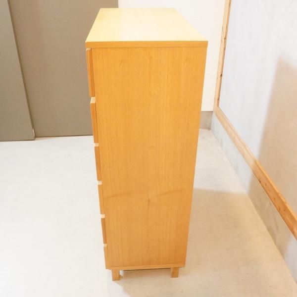 稀少な無印良品(MUJI)の木製チェスト6段ワイド・タモ材です