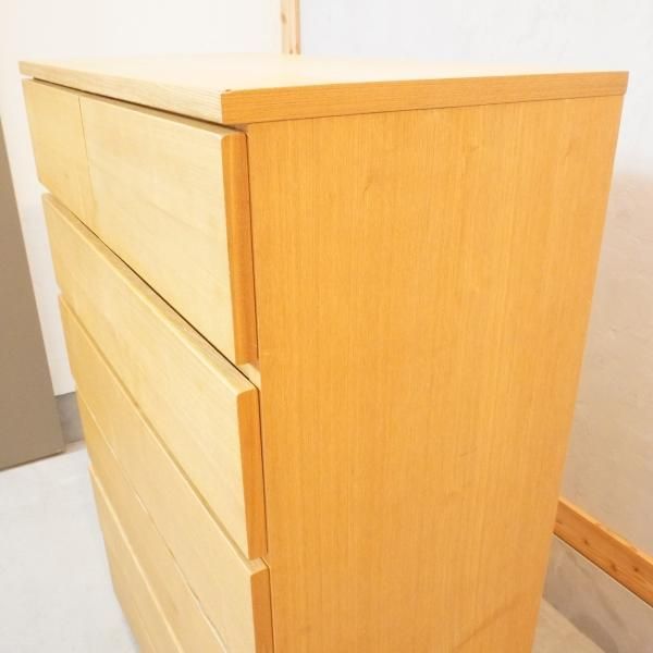 稀少な無印良品(MUJI)の木製チェスト6段ワイド・タモ材です