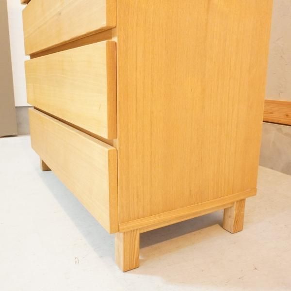 稀少な無印良品(MUJI)の木製チェスト6段ワイド・タモ材です