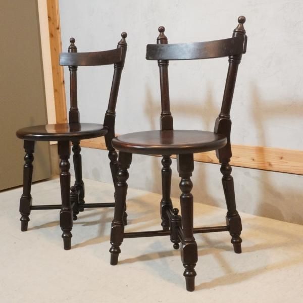 松本民芸家具のクラシックなダイニングチェア”南京小椅子”2脚セット