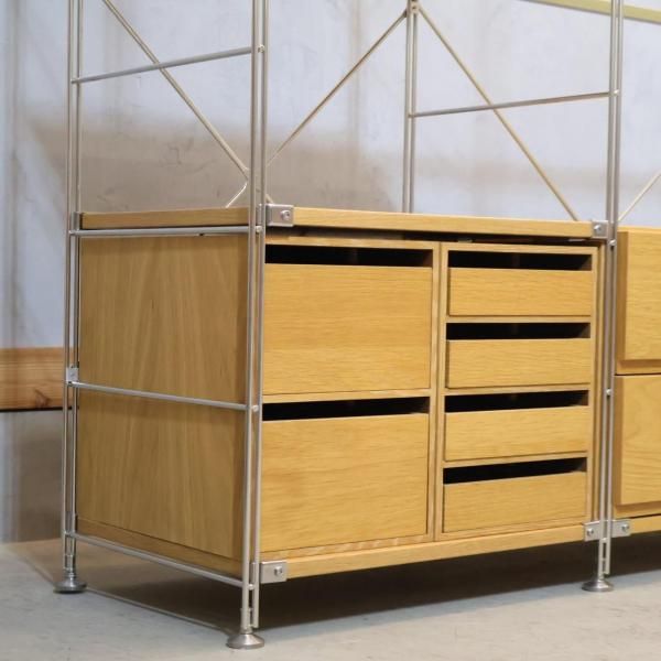 無印良品(MUJI)のワードローブバー付 オーク材 ステンレスユニット