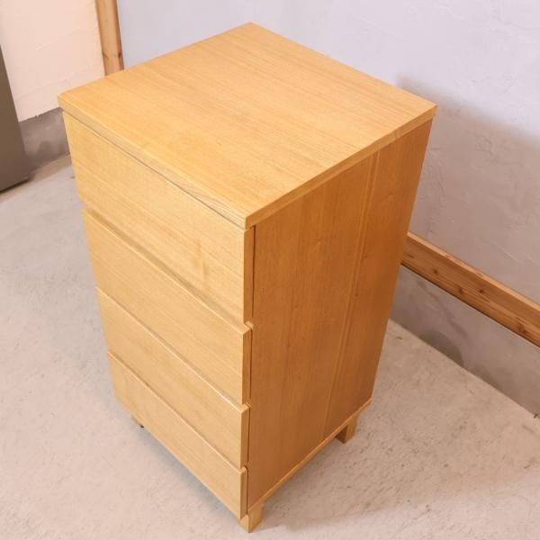 人気の無印良品(MUJI)のタモ材を使用した木製チェスト・4段です