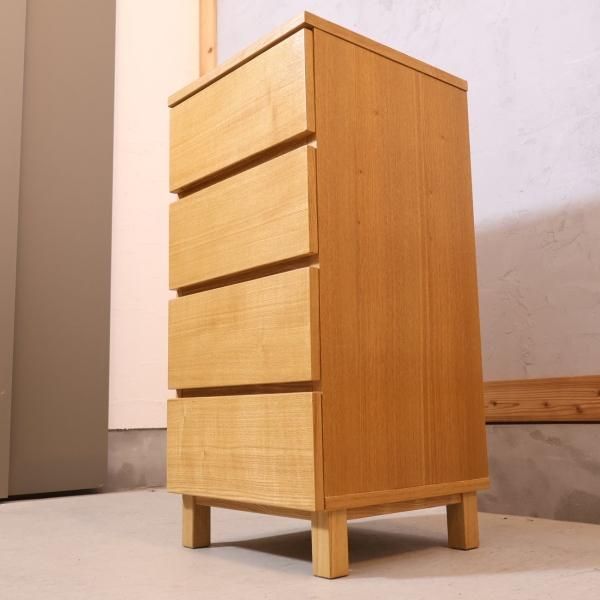 人気の無印良品(MUJI)のタモ材を使用した木製チェスト・4段です