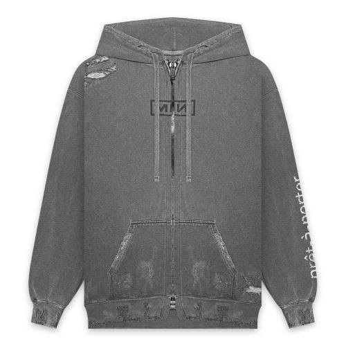 MINUS(マイナス) 商品ページ - BOOTLEG ZIP UP HOODIE WITH DAMAGED