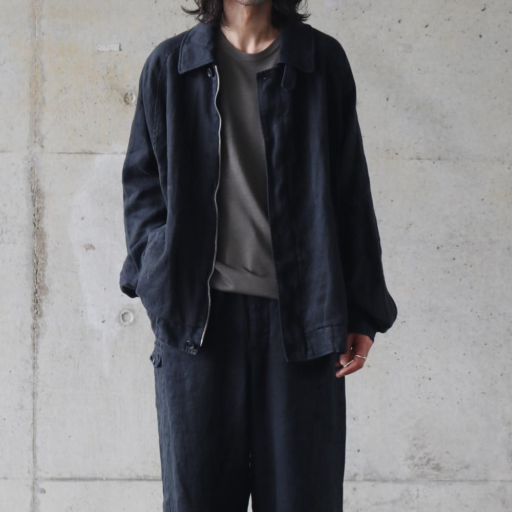 ssstein HEAVY LINEN HERRINGBONE ZIP JACKET - DIMPLE