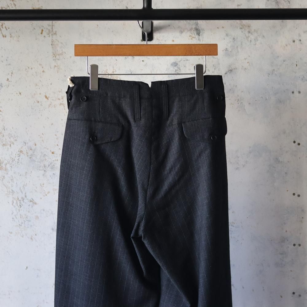 MAATEE&SONS MILITARY SLACKS WOOL VINTAGE STRIPE(Graystripe) - DIMPLE