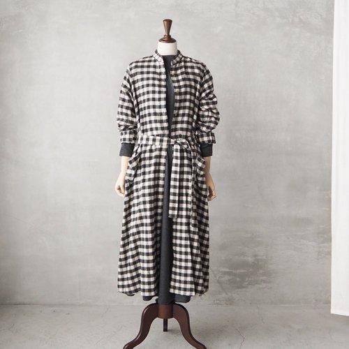 HAND ROOM WOMENS | ギンガムチェック スタンドカラーシャツワンピース
