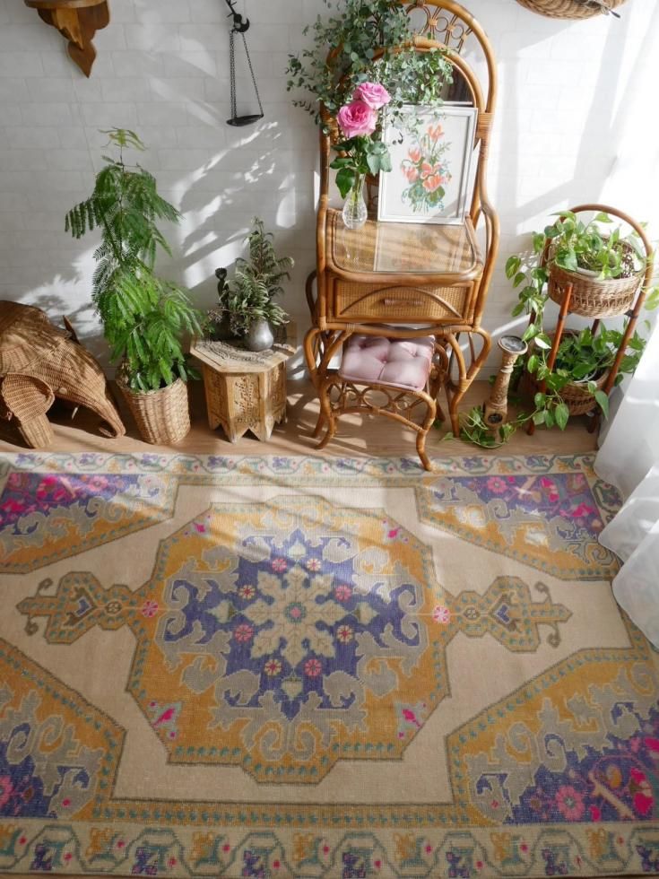 ヴィンテージターキッシュラグ オーバーダイラグ トルコラグ