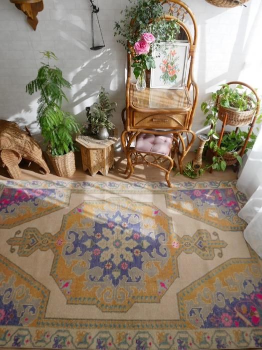 ヴィンテージターキッシュラグ オーバーダイラグ トルコラグ