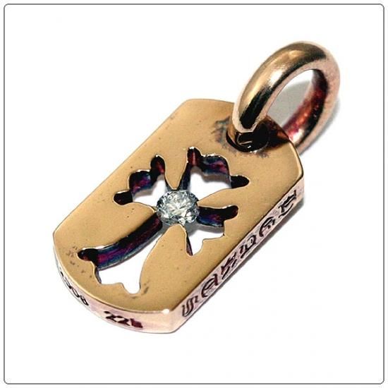 クロムハーツ（Chrome Hearts）ドッグタグ 22Kゴールド タイニーカット