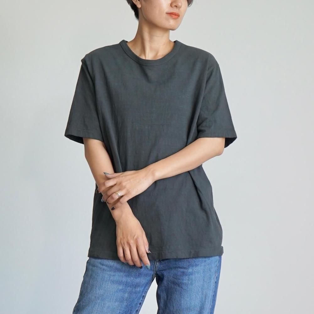 吊り編みスラブTシャツ/ブラック/和歌山県産 ニット編生地