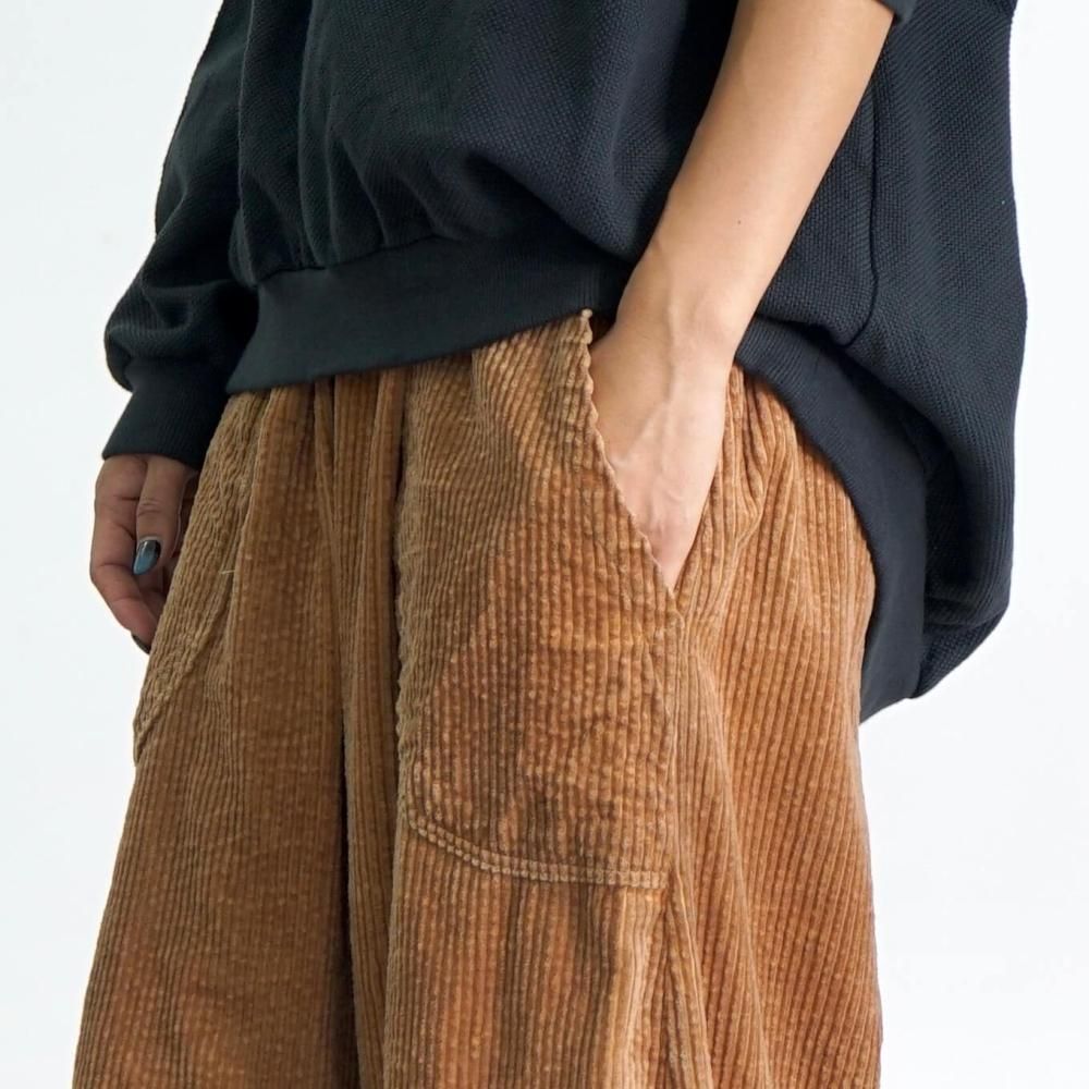 コーデュロイバルーンパンツ/ブラウン/遠州織物