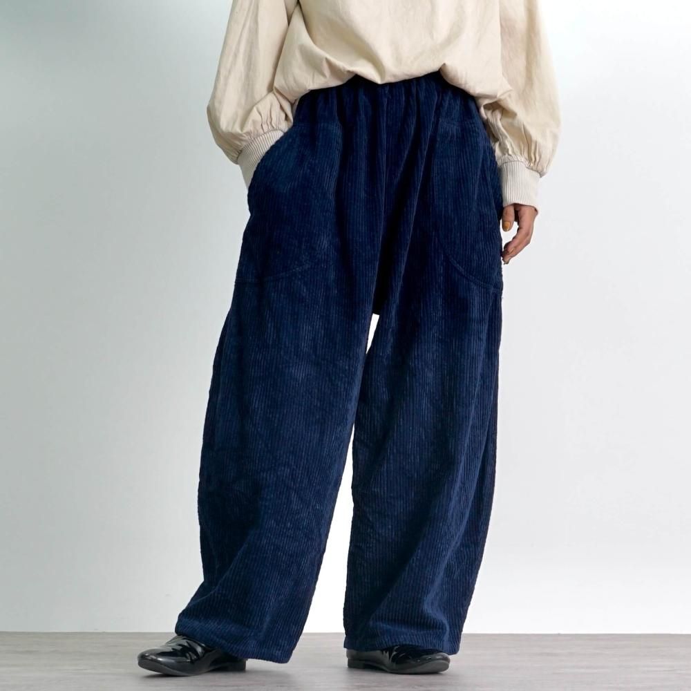 コーデュロイバルーンパンツ/ネイビー/遠州織物