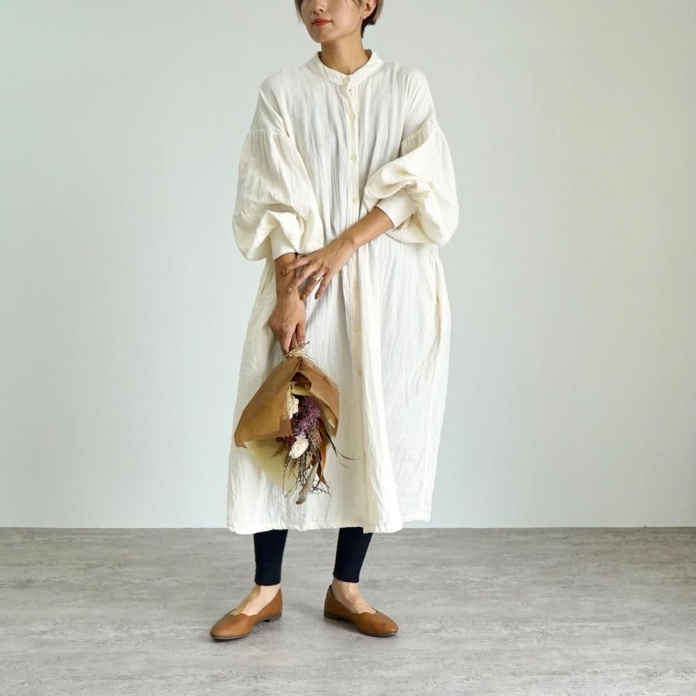 ガーゼシャツワンピース | 生成り | 知多木綿 - UZUiRO/公式オンライン