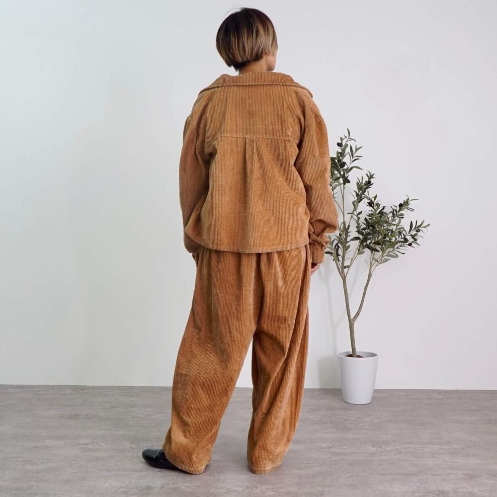 コーデュロイえりがわりブルゾン/ブラウン/遠州織物 | モードテイスト