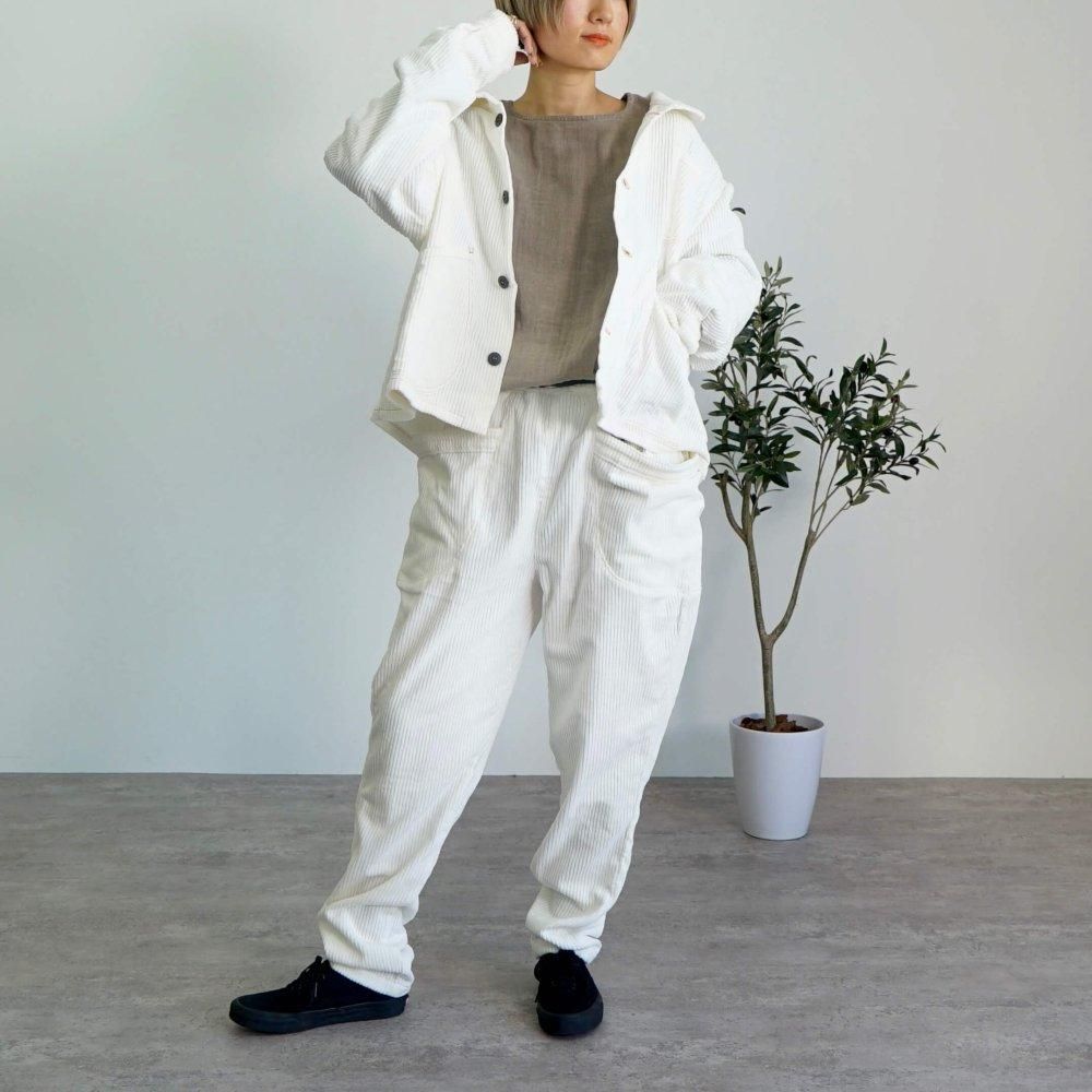 コーデュロイキャンプワークパンツ/ホワイト/遠州織物 | 柔らかい素材