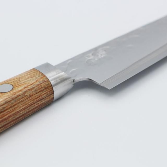 高村刃物 クロマックス鋼 ペティ 槌目 茶柄 130mm