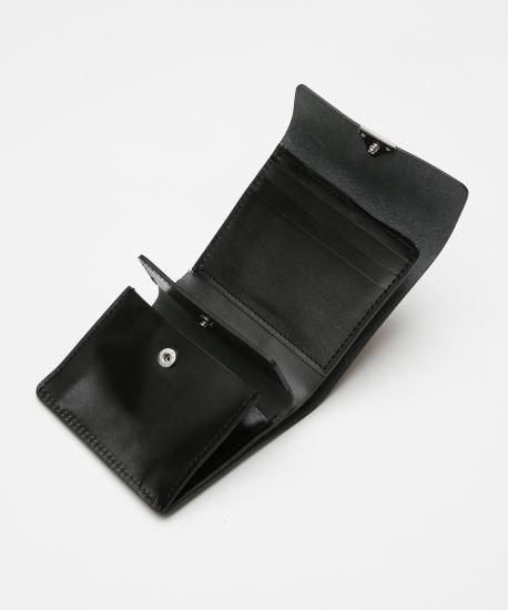 20/80 | TOCHIGI LEATHER FOLDED WALLET WITH FLAP (BLACK) | hazy