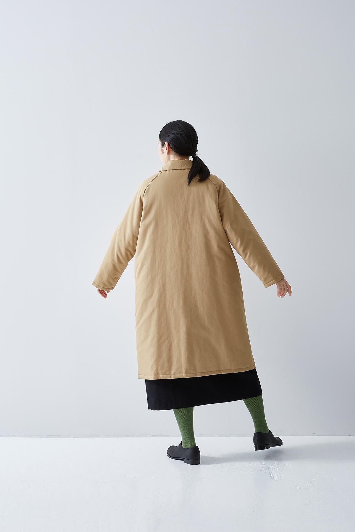 cotton nylon batting coat / beige - atelier naruse｜Online store