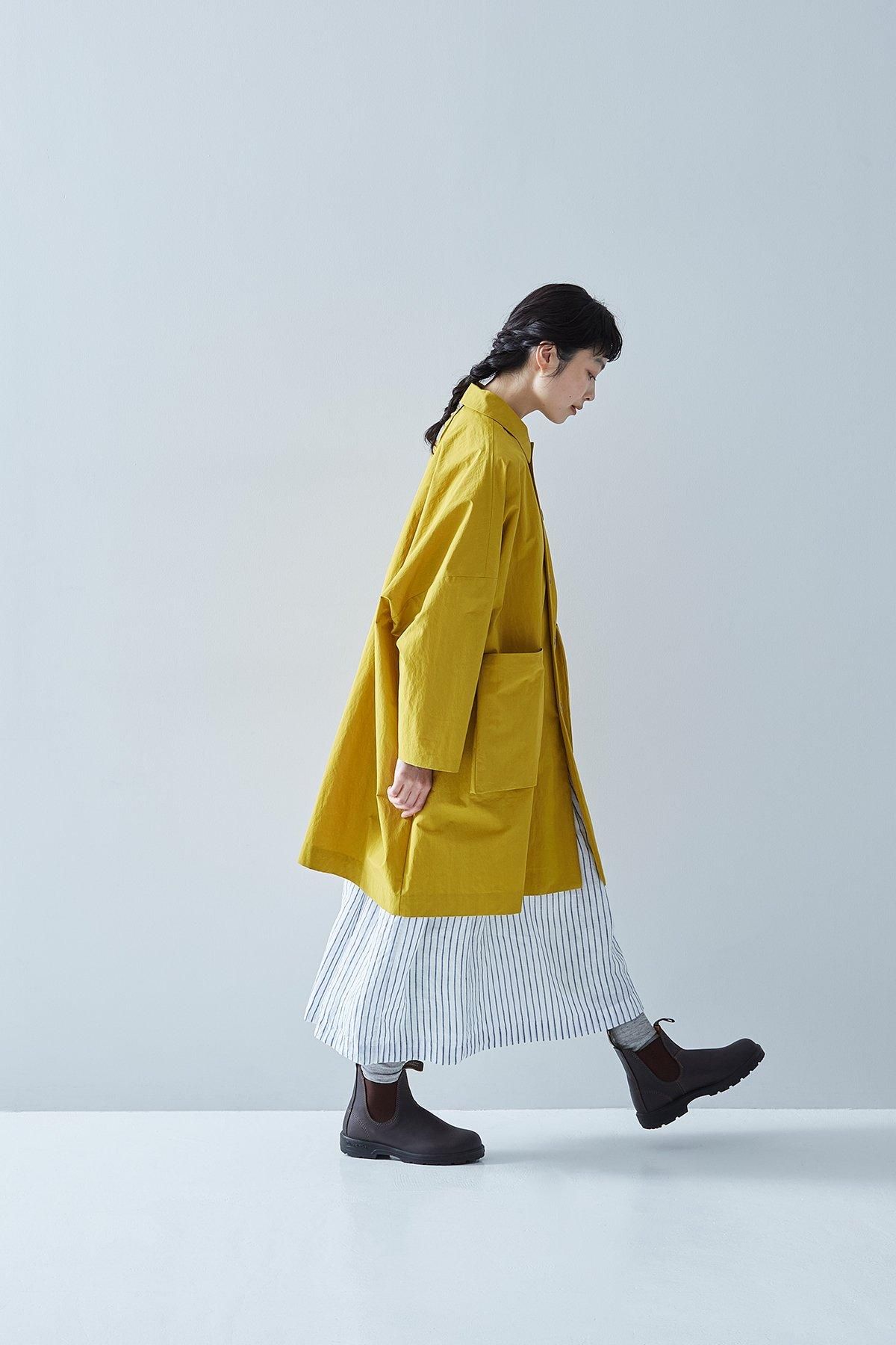 cotton nylon taffeta hooded coat / mustard - atelier naruse