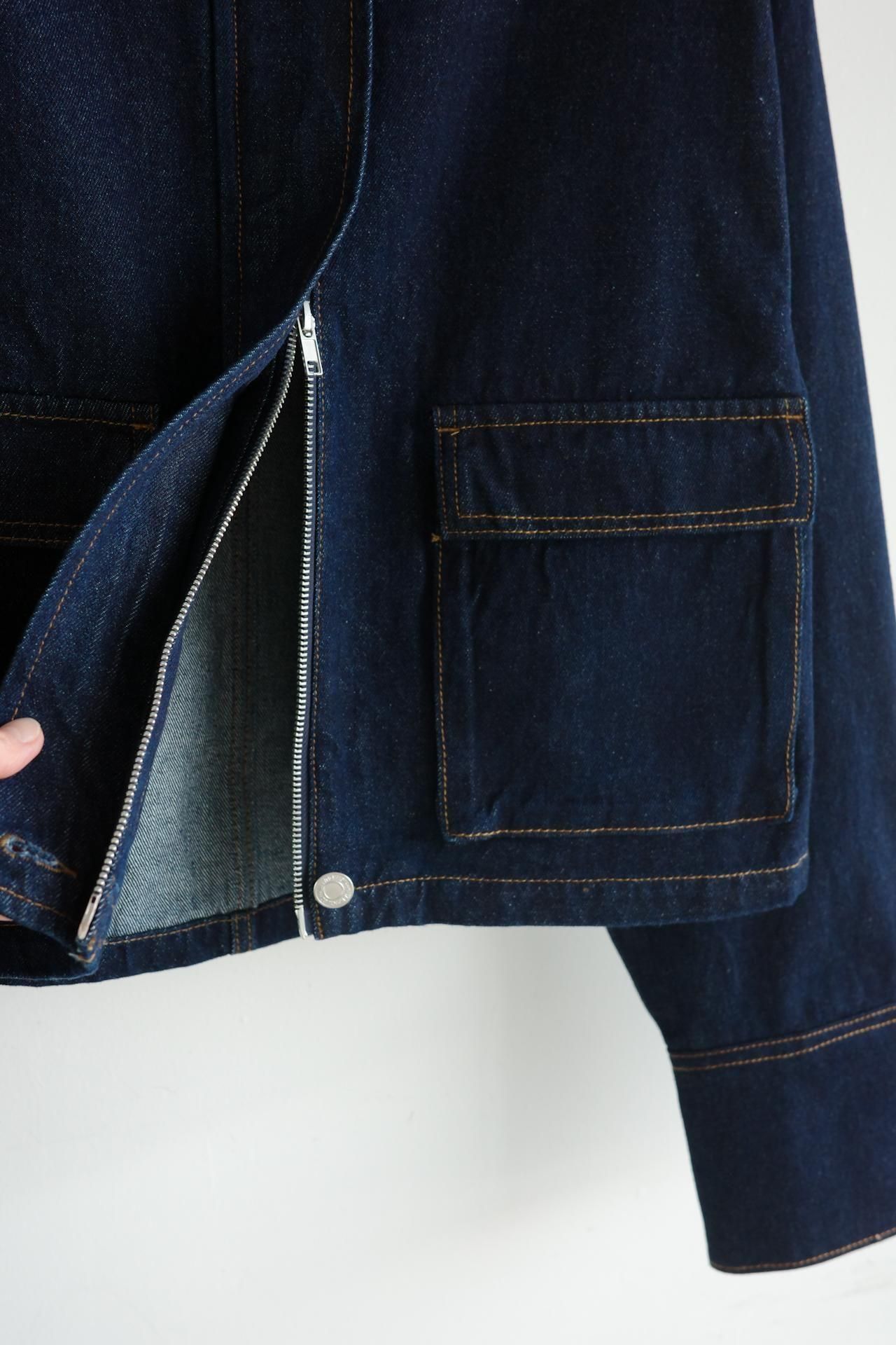 2452.コーデュロイ襟 デニムカバーオール(blue / indigo) - MERCI CAMPA