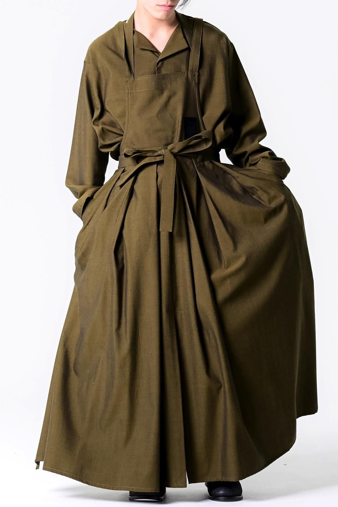 Wool Gabardine Wrap KIMONO Cloth mustard - BISHOOL