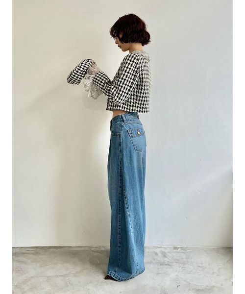 L.B CANDY STOCK]スカラップビジューアタッチドジャケット(508364597