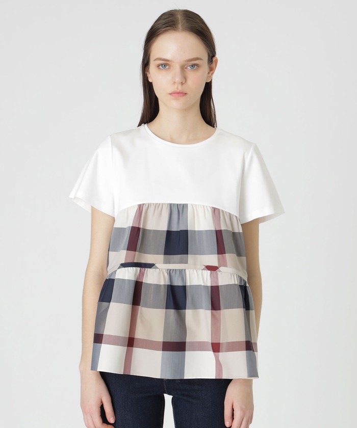 コンパクトクリアーポンチクレストブリッジチェックティアード