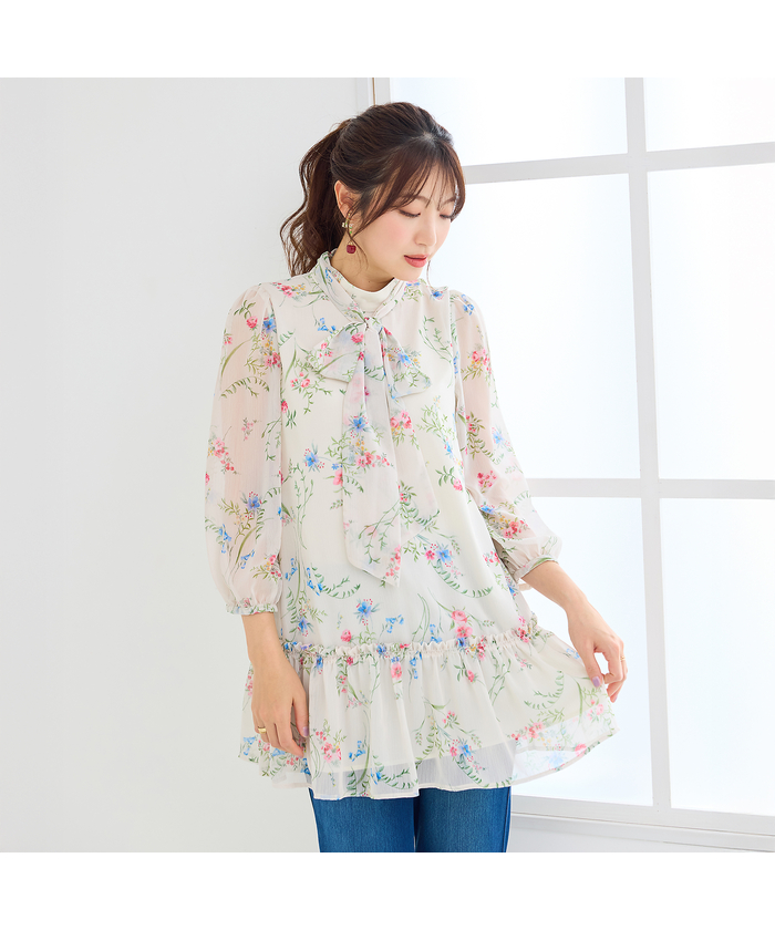 ローズティアラ RoseTiara バックリボンハートフロッキーチュニック